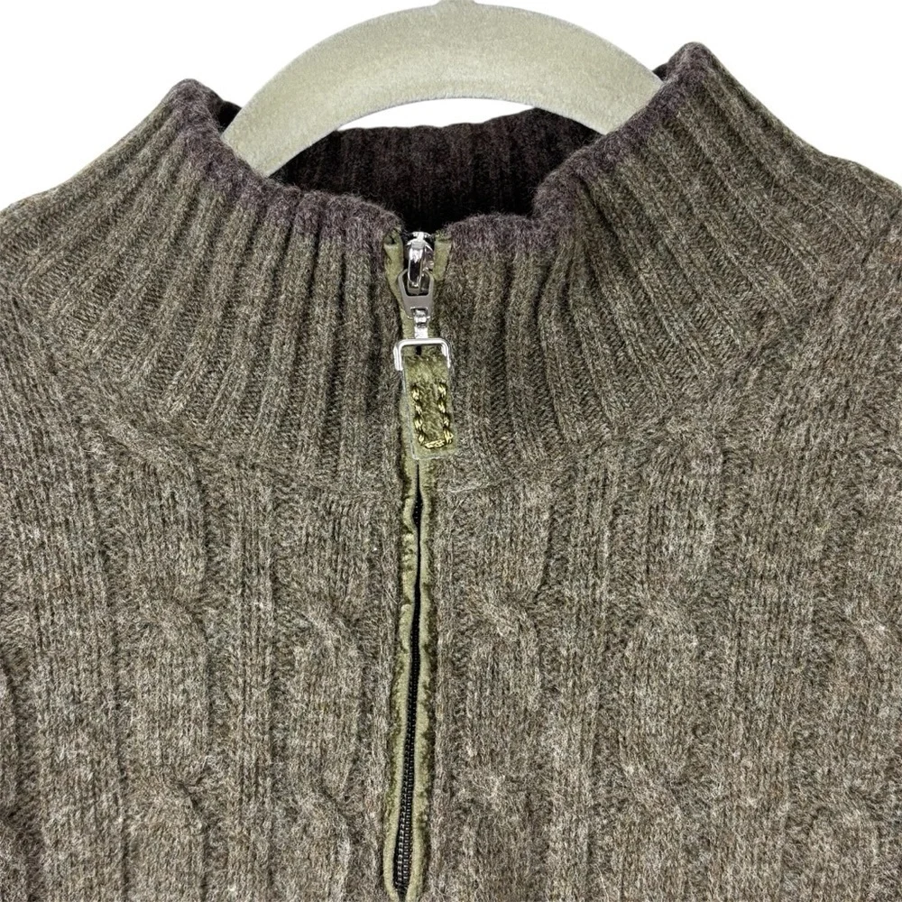 Daniele Blasi Wool blend 1/4 zip Men’s Sweater Brown Size L Preppy Collegiate